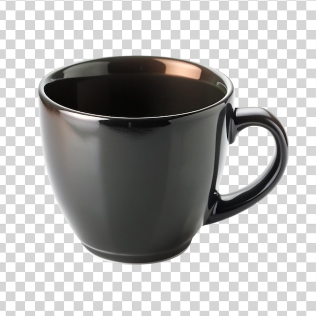 Empty black coffee cup on Transparent background