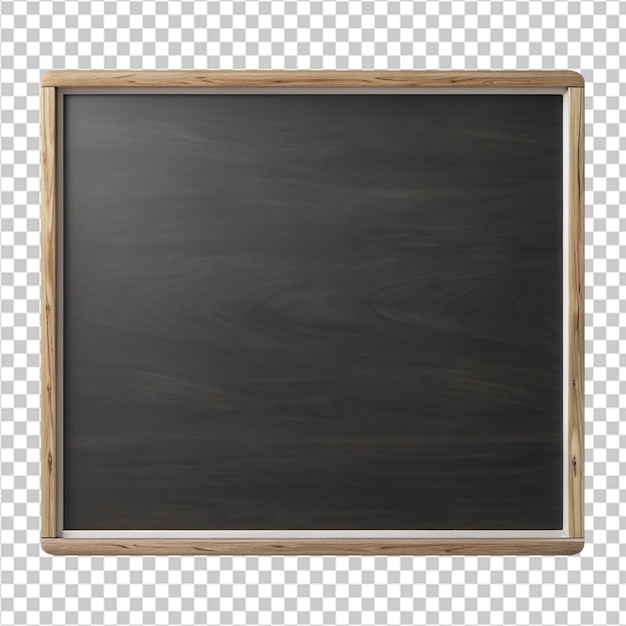 PSD empty black wooden whiteboard transparent background