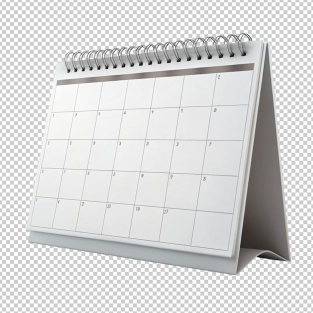 PSD empty calendar on transperent back ground