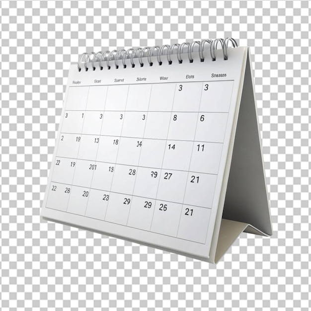 PSD empty calendar on transperent back ground