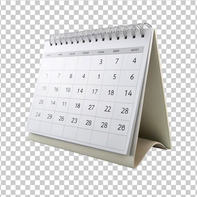 PSD empty calendar on transperent back ground