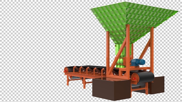 PSD empty conveyor belt isolated on transparent background 3d rendering illustration