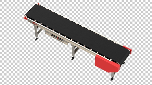 Empty conveyor belt isolated on transparent background 3d rendering illustration