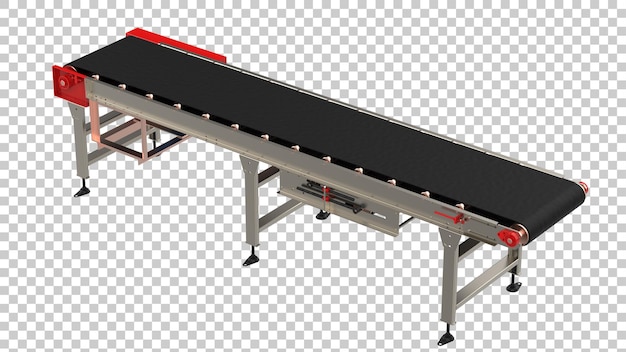 Empty conveyor belt on transparent background 3d rendering illustration