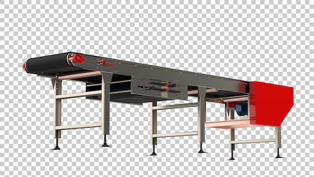 Empty conveyor belt on transparent background 3d rendering illustration