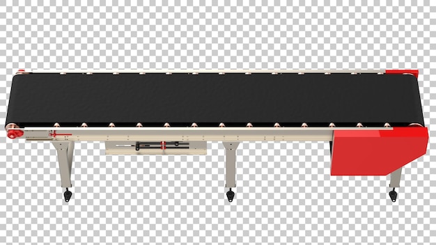 Empty conveyor belt on transparent background 3d rendering illustration