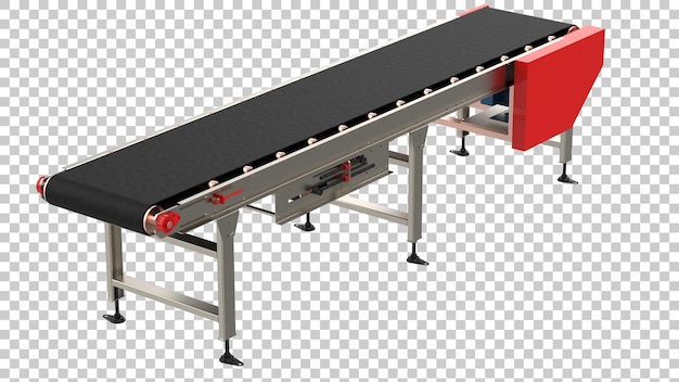 Empty conveyor belt on transparent background 3d rendering illustration