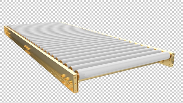 Empty conveyor belt on transparent background 3d rendering illustration