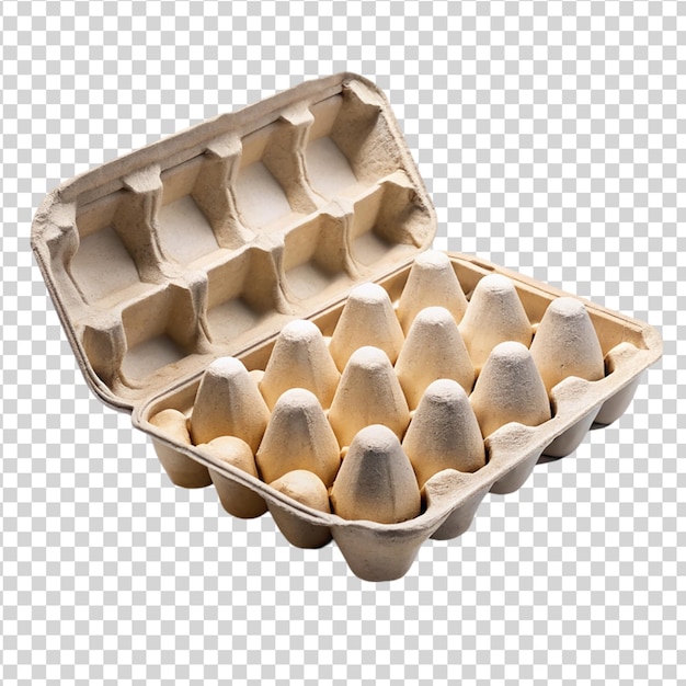 PSD empty egg carton isolated on white background