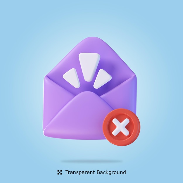 Empty Email 3d icon illustration