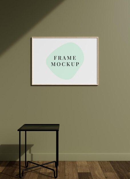 Empty frame on a wall mockup