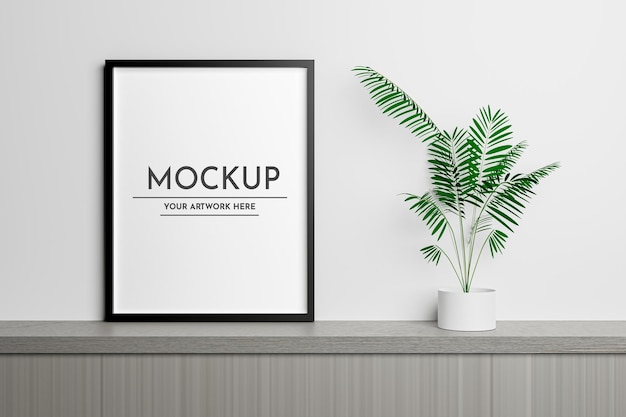 Empty Frame With Black Border Frame Mockup Premium Psd