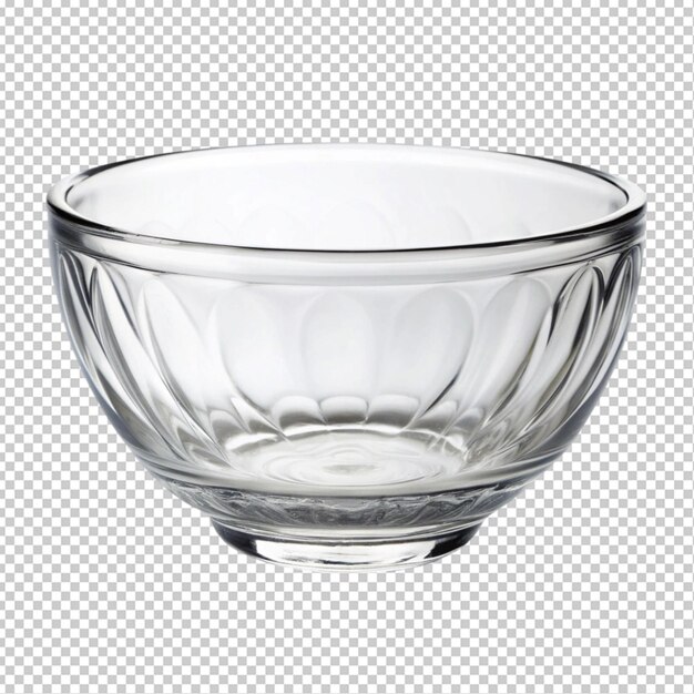 PSD empty glass bowl for desserts on transparent background