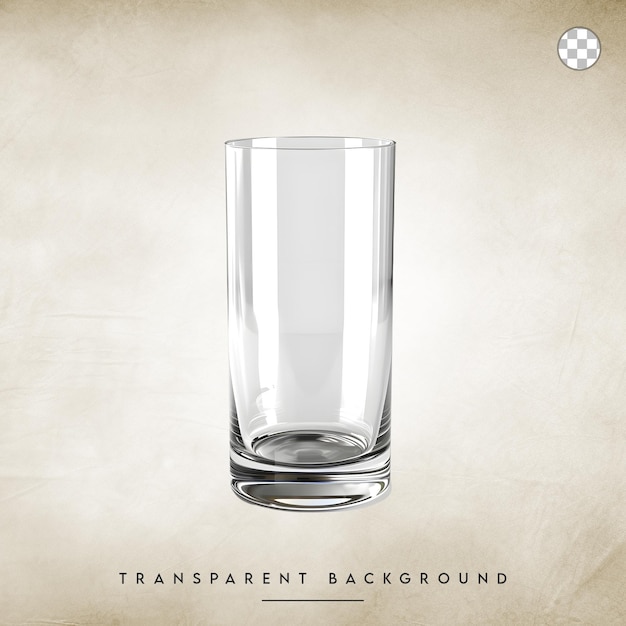 PSD empty glass isolated on transparent background