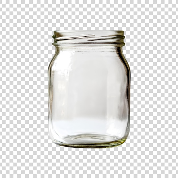 PSD an empty glass jar on a white background