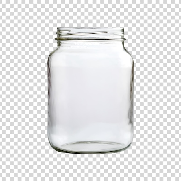 PSD an empty glass jar on a white background