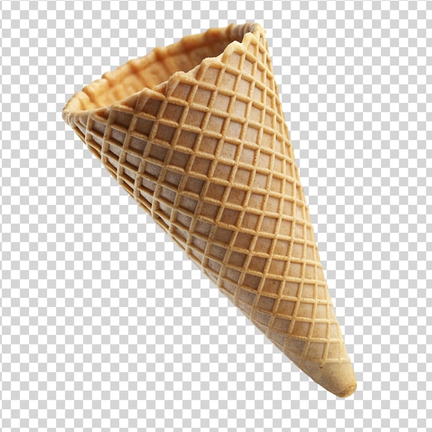 PSD empty ice cream cone isolated on white background