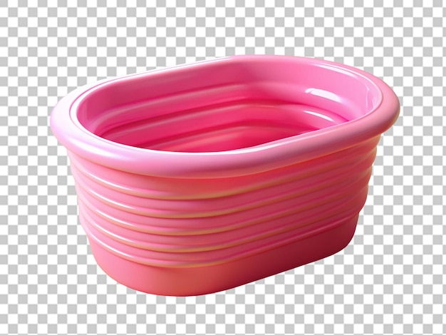 Empty plastic bowl on white isolated background