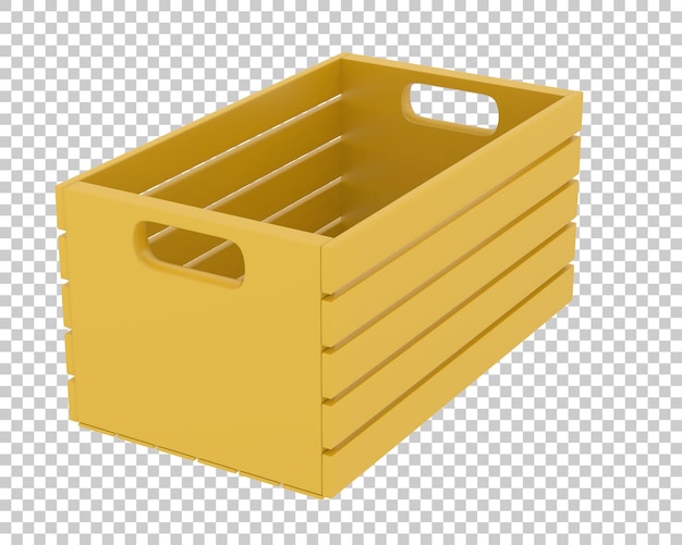 Empty plastic crate for fruits and vegetables on transparent background 3d rendering illustration