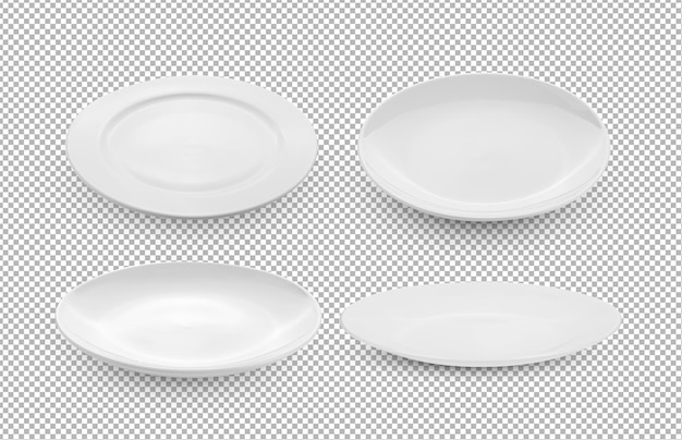 Empty plate isolated on alpha layer