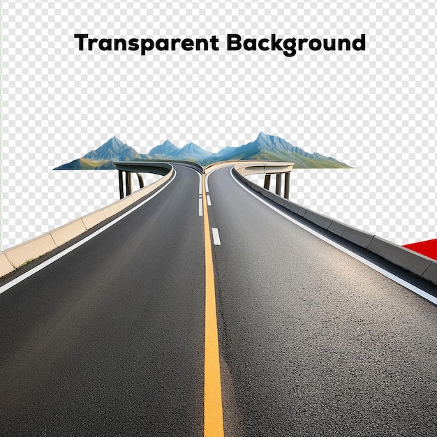 PSD empty road journey transparent background png