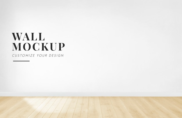 PSD empty room with a white wall mockup