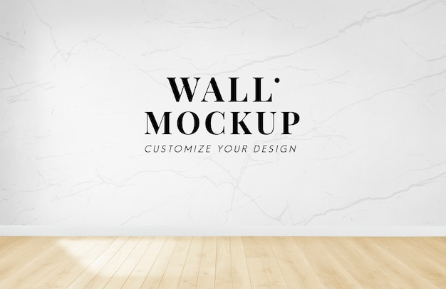 PSD empty room with a white wall mockup