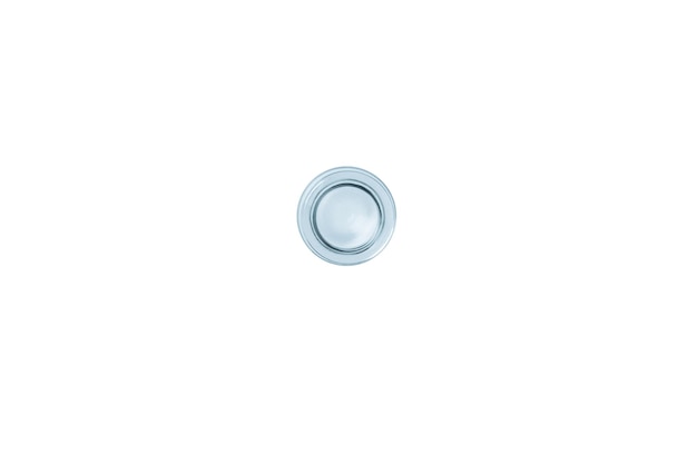 PSD empty small blue glass jar on a light background view from above isolated png