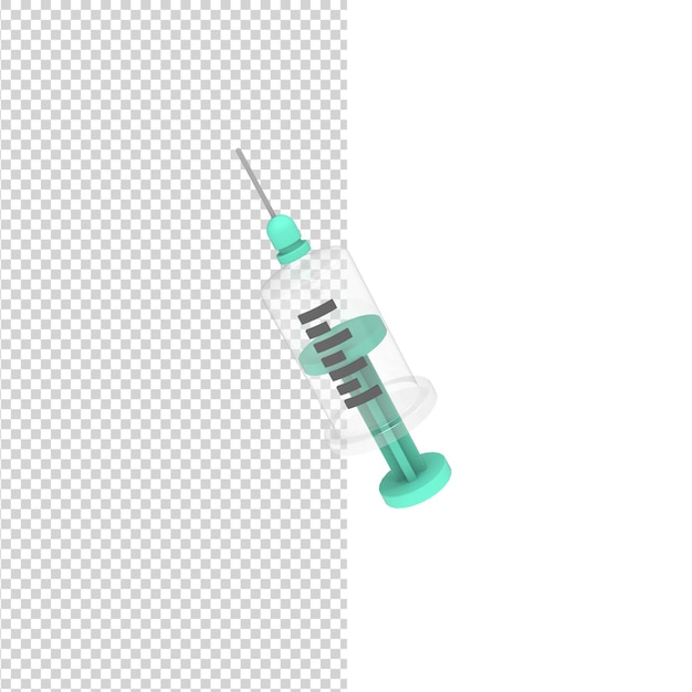 Empty syringe with needle 3D render model isolated white background