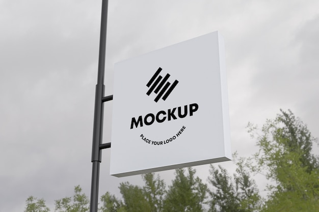 Empty White Logo Mockup Outdoor Advertising Billboard As Copy Space For Poster Or Commercial Text