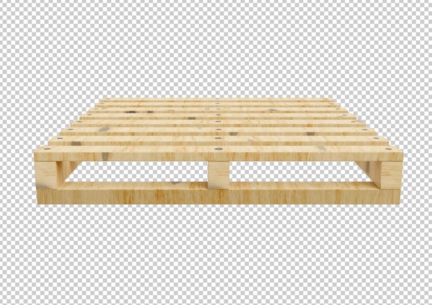 Empty wooden pallet isolated in 3D rendering