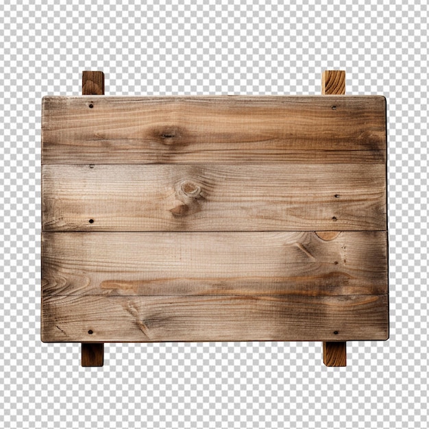 an empty wooden sign isolated on transparent background