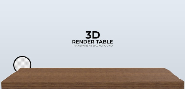 Empty wooden table for display product with transparent background