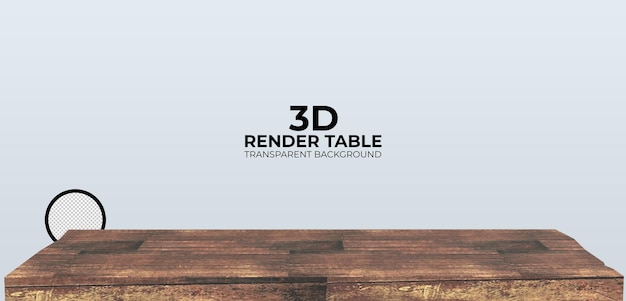 Empty wooden table for display product with transparent background