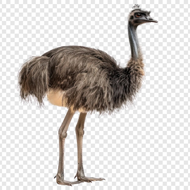 PSD emu full body isolate on transparency background psd