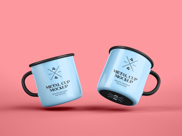 Enamel Coffee mug Cup  mockup