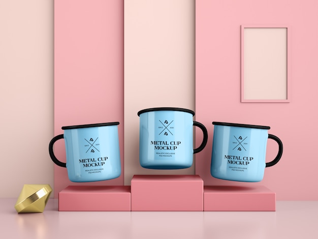 Enamel Coffee mug Cup  mockup