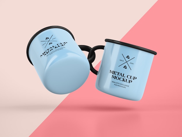 Enamel Coffee mug Cup  mockup