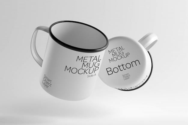 Enamel cup mock up isolated