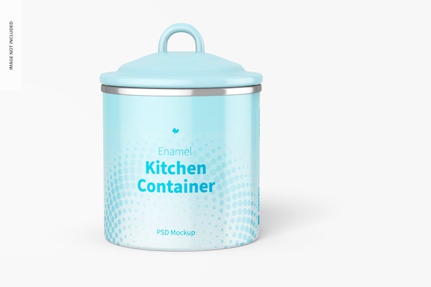 Enamel Kitchen Container Mockup, Front View