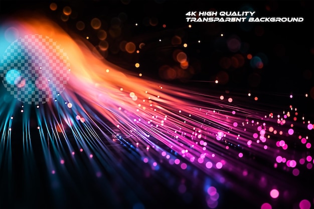 PSD the enchanting glow of a fiber optic lamp with soothing colors on transparent background