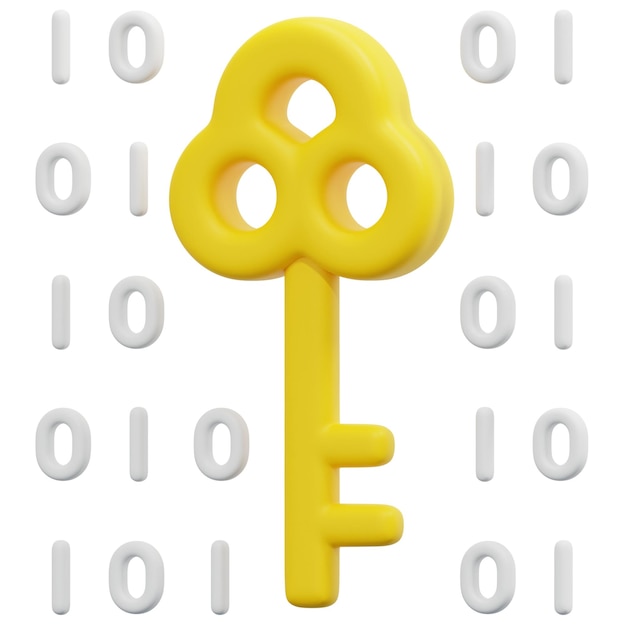 PSD encryption 3d render icon illustration