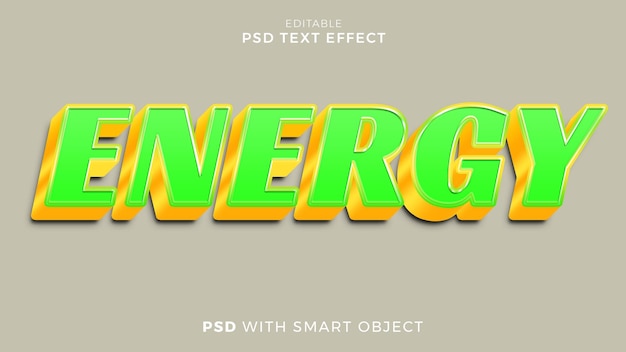 energy text 3d style effect editable template