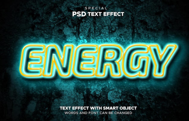 Energy text effect smart object