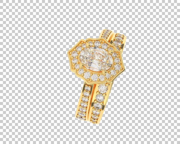 Engagement ring isolated on background 3d rendering illustration