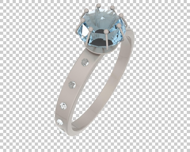 PSD engagement ring isolated on background 3d rendering illustration