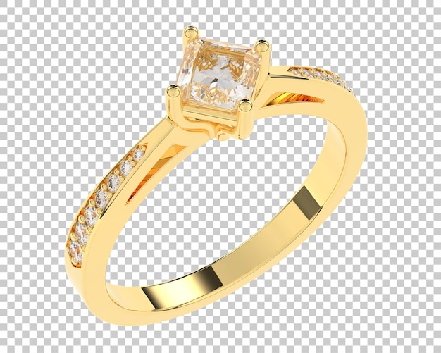 Engagement ring on transparent background 3d rendering illustration