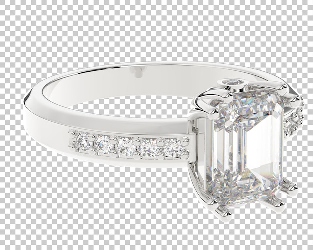 PSD engagement ring on transparent background 3d rendering illustration