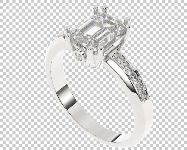 Engagement ring on transparent background 3d rendering illustration