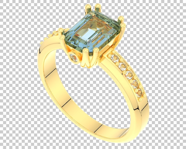 Engagement ring on transparent background 3d rendering illustration